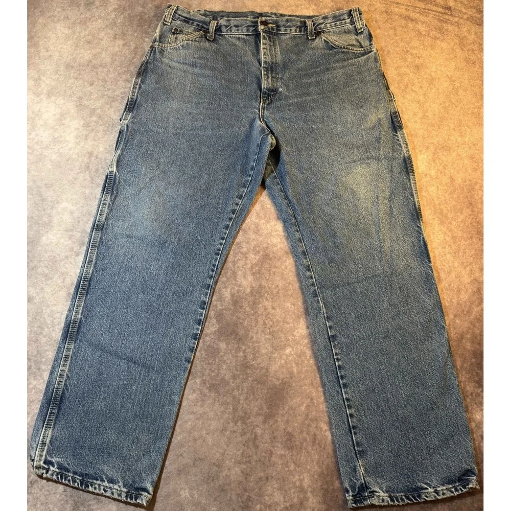 Dickies Mens 38x31 Carpenter Jeans Blue Denim Work Pants Cotton Utility Pocket